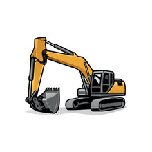 Excavator Heavy Duty Construction Illustration Logo Vector
