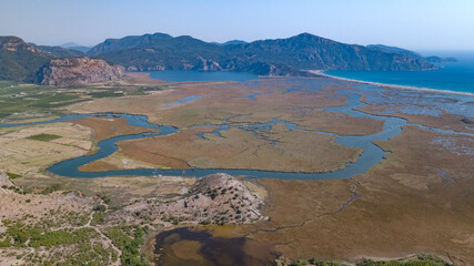 Wall Mural - Dalyan province in Muğla Turkey and Istuzu Beach.