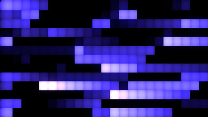 Poster - Dark background consisting of squares.Motion.Multicolored small squares in abstraction that run in different directions in pixels.