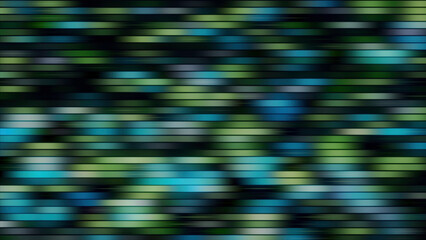 Poster - Glitch and pixel noise dynamic visual effect on a screen. Motion. Color distortions with blurred blinking horizontal stripes.