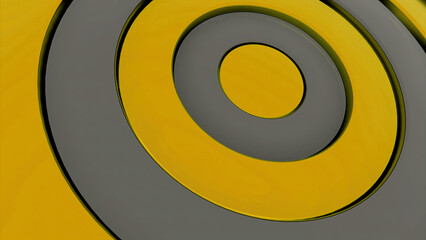 Aufkleber - 3d colorful circles in wave like pulsating motion, seamless loop. Design. Bright contrasting jumping rings.