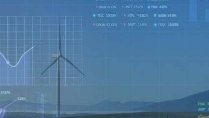 Poster - Animation of financial data processing over wind turbine