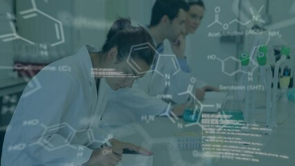 Poster - Animation of molecules and data processing over diverse scientists in lab