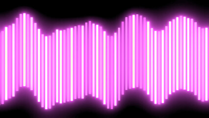 Poster - Colorful lines moving in style of music. Design. Sound waves of colorful lines on black background. Beautiful music strip with moving waves lines