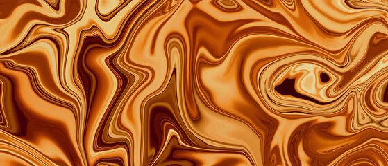 Artistic luxury liquid metal antique brown gold with a caramel-like marbled metal texture for decoration