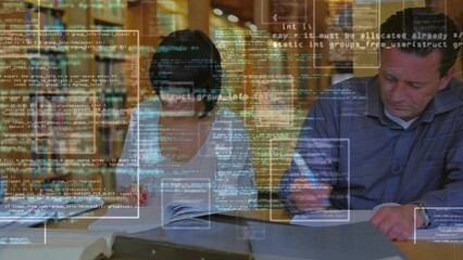 Poster - Animation of data processing over diverse people in library