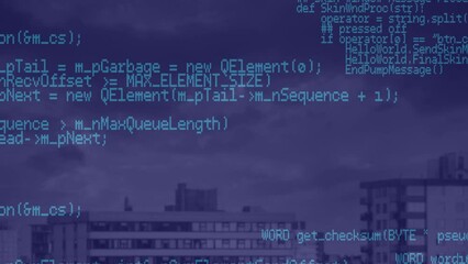 Poster - Animation of data processing over cityscape