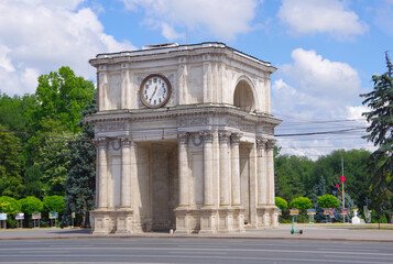 Wall Mural - Moldova. Kishinev. 05.20.2022. View of the Arc de Triomphe in the city center.