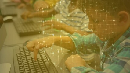Poster - Animation of network of connections over diverse schoolchildren using computers