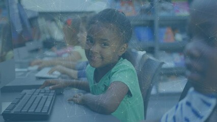 Poster - Animation of network of connections over diverse schoolchildren using computers