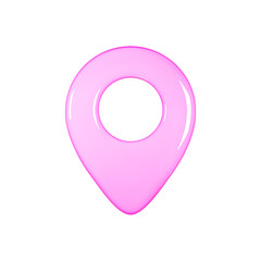 Canvas Print - 3d render map pin minimal glossy icon isolated on white background vector illustration.