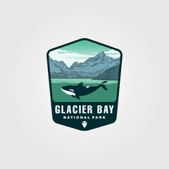 Poster - glacier bay national park vector patch logo symbol illustration design