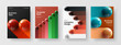 © kitka - Premium 3D spheres company brochure illustration collection. Minimalistic poster A4 vector design concept set.