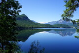 Fototapeta  - A spectacular view of the Altausseer lake surrounded by the mountains in Austria 
