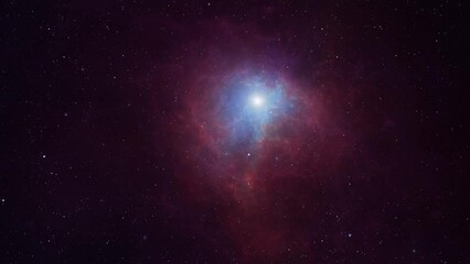 Wall Mural - night sky traveling trough universe filled with stars, nebulae and galaxies - hd video 1080p
