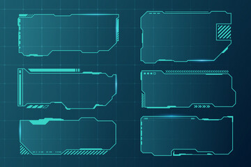 Poster - futuristic hud frames. user interface elements, border aim control panel. high tech screen digital h