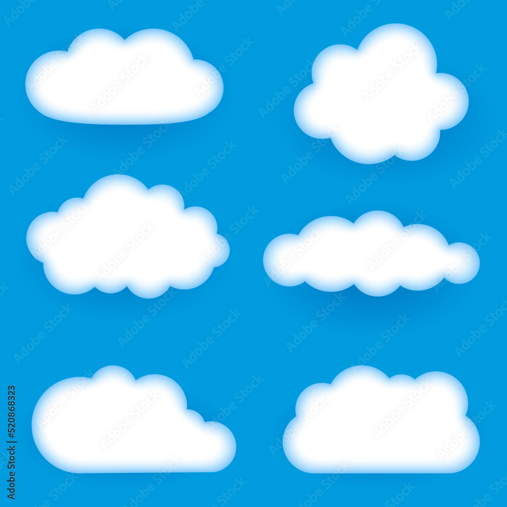 clouds sky set of different shapes