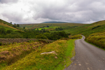 Wall Mural - View of the green hills in North UK.