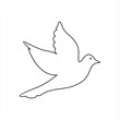 © Narek - Dove linear silhouette illustration, symbol of peace. Vector dove with spread wings. Holy bird in christianity, freedom of purity, flight of animals isolated poses