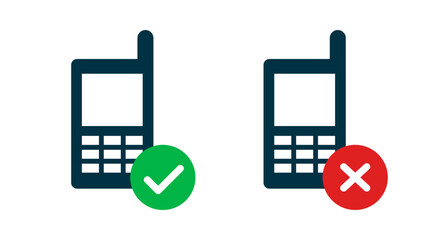 Aufkleber - Permitted and prohibited cell phone use icon set. Vector.