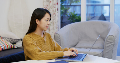 Sticker - Woman work on laptop computer at home