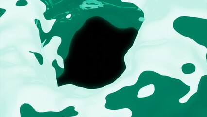 Poster - Green and pink blob. Design.Bright pieces of paint in animation blurring in different directions in abstraction.