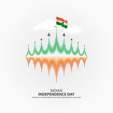 Indian Independence Day, 3D Illustration. 