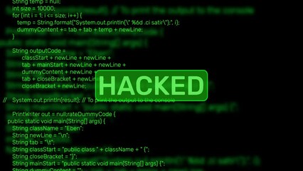 Poster - Green Coding and hacking concept background Animation 4K. System hacking attempts backdrop