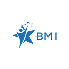 BMI technically letter logo design with white background in illustrator, BMI vector logo Unique alphabet font overlap style.
