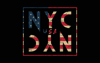 Poster - New York City, NYC, Usa flag vector design, New York City stylish t-shirt and apparel abstract design. Vector print, typography, poster. Global swatches.
