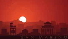 San Marino Low Sun Skyline Scene