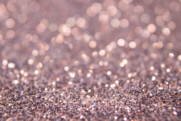 Wall Mural - abstract blurred brown background with circular brown and white bokeh. blur image of glitter vintage