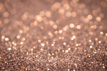 Wall Mural - abstract blurred brown background with circular brown and white bokeh. blur image of glitter vintage