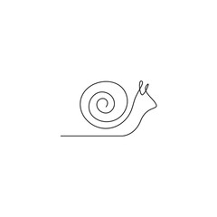 Poster - Snail icon line art design illustration