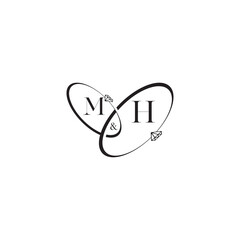 Poster - MH initial wedding concept logo monogram which is good for digital branding or print