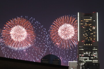 fireworks in the city