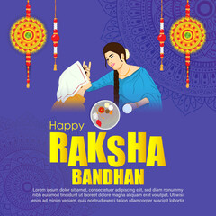 Wall Mural - Vector illustration for Indian festival Raksha Bandhan greeting