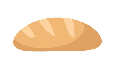 Poster - Bread loaf semi flat color vector object. Fresh bakery product. Full sized item on white. Healthy ration and snack simple cartoon style illustration for web graphic design and animation