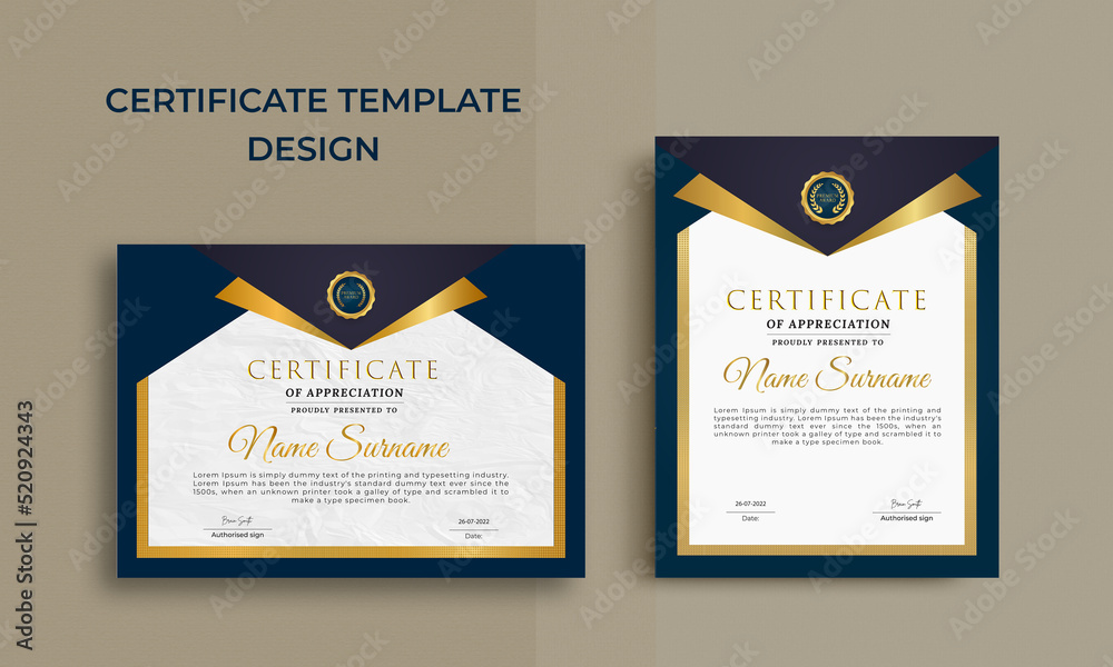 Certificate template design with luxury pattern Stock Vector | Adobe Stock