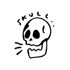 Poster - simple skull hand drawn illustration design for tattoo