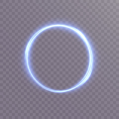 Poster - Fire-glowing circle frame Light swirl light festive neon bright line effect. eps vector