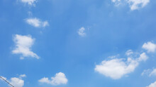 Blue Sky Background With White Clouds Like Cotton 04