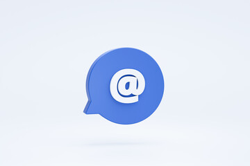 Fototapete - Email address sign or symbol icon on bubble speech chat 3d rendering