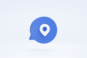 Poster - Location pin pointer marker map icon symbol or on bubble speech chat 3d rendering