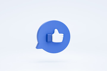 Fototapete - Like thumbs up social media sign or symbol icon 3d rendering
