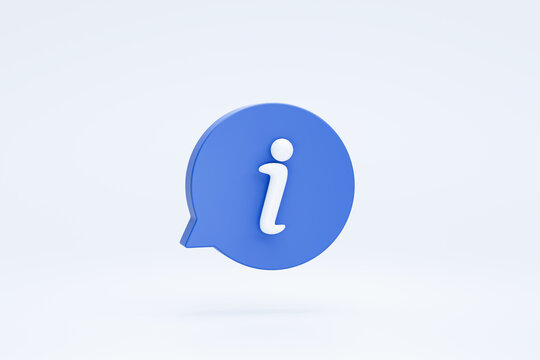 Information message support service sign or symbol icon 3d rendering