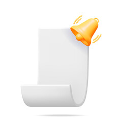 Aufkleber - 3D Notification Scroll Popup with Bell
