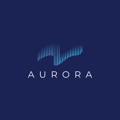 the light wave logo, inspired by the aurora light. with a modern concept.