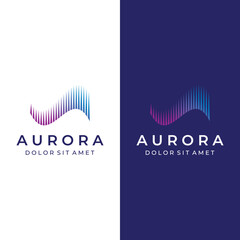 the light wave logo, inspired by the aurora light. with a modern concept.