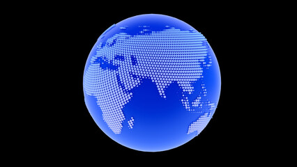 Leinwandbilder - Planet earth 3d render/Planet earth isolated from the background, continents consisting of 3d elements. The technological background can be used to demonstrate the processes of science and education. 